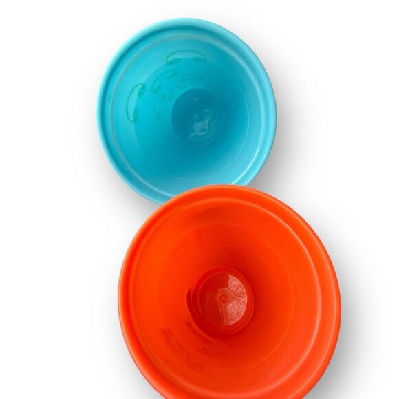 2 - Starbucks Reusable Grande 16 oz Hot Cold Cup Cups Bright Orange Baby Blue - Picture 12 of 13